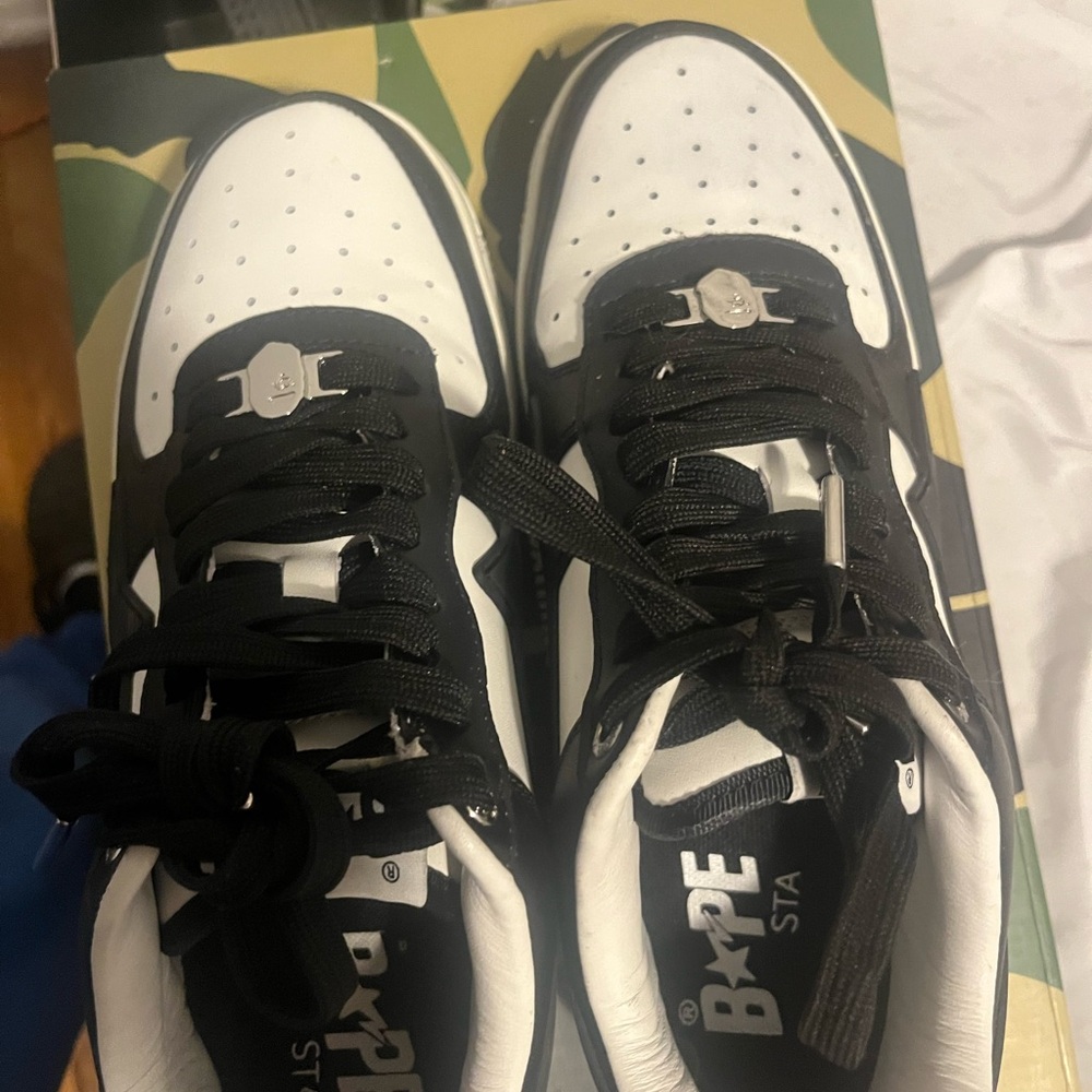 Bape Sta Black and White Sneakers
